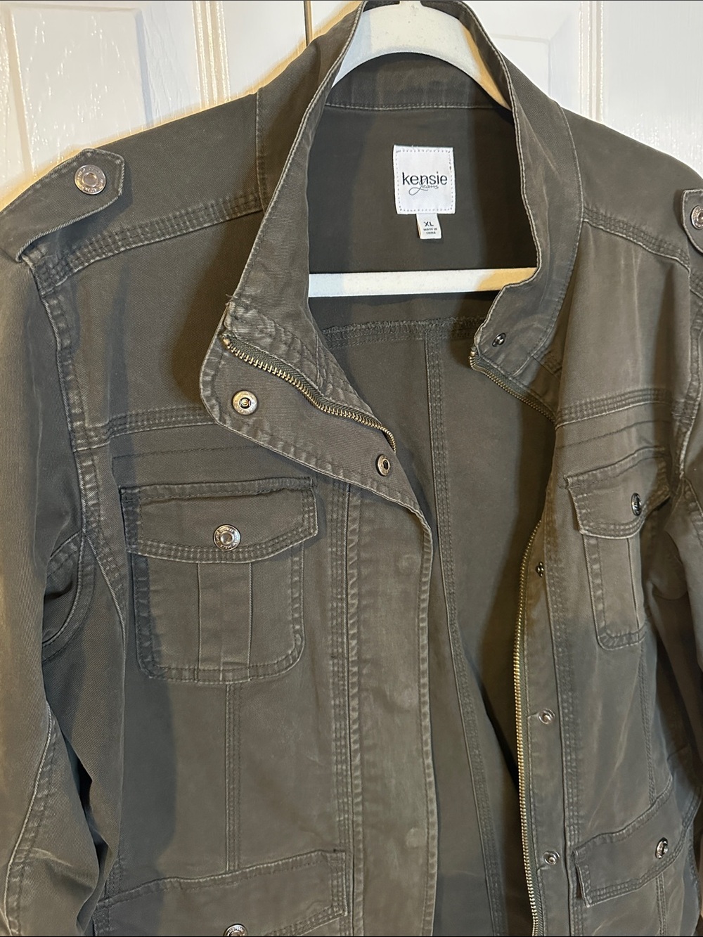 kensie Olive Green Utility Jacket | XL - Picture 14 of 15